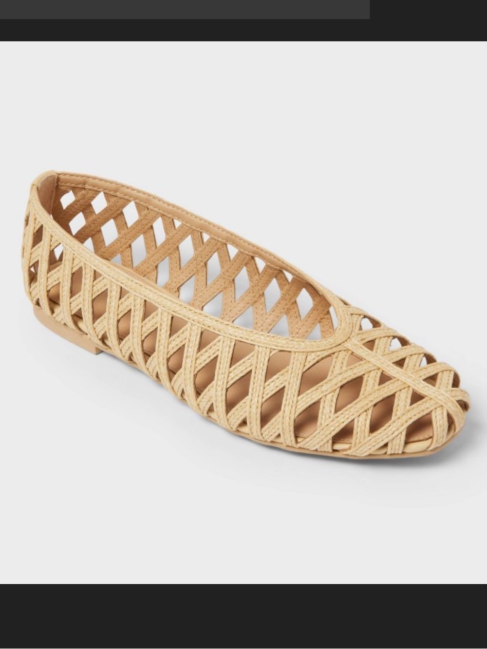 NEW Target Beige Woven Slip-On Ballet Flat